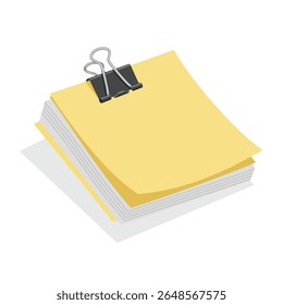 Paper Notes and Binder Clips Illustration