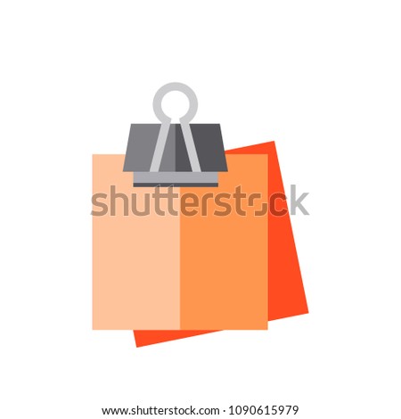 Paper notes with clip,  office equipment  
