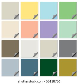 paper notes collection against white background, abstract vector art illustration