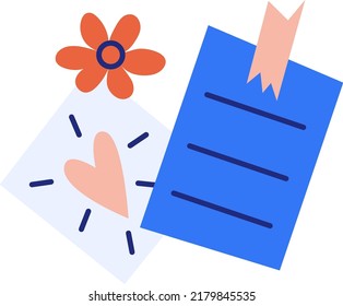 Paper notes and doodles symbol