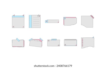Paper Notes Illustration Element Set