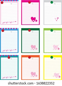 paper notes isolated on white background. big collection