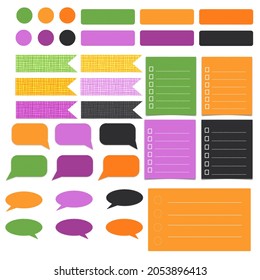 Paper notes, labels, tags with halloween color.