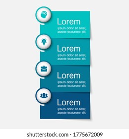 Paper notes on 5 stickers, notepads and memo messages. Vector sticky notepaper  for infographic, business presentation, web, internet, brochure, wallpaper.