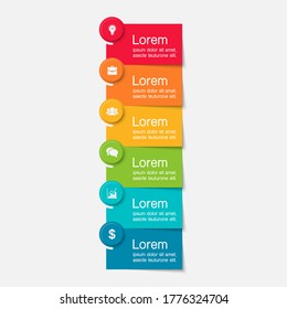 Paper notes on 5 stickers, notepads and memo messages. Vector sticky notepaper  for infographic, business presentation, web, internet, brochure, wallpaper.