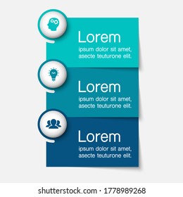 Paper notes on 5 stickers, notepads and memo messages. Vector sticky notepaper  for infographic, business presentation, web, internet, brochure, wallpaper.