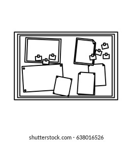 paper notes on cork board office element