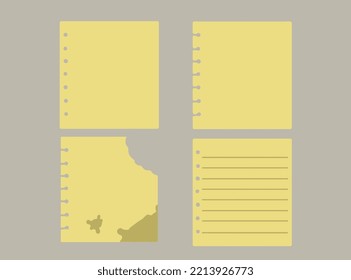 Paper notes on gray background.