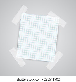 Paper notes with sellotape, vector