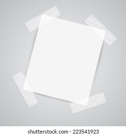 Paper notes with sellotape, vector