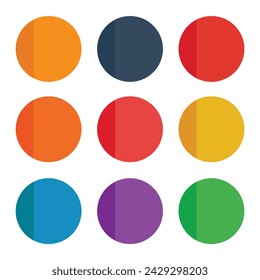 Paper notes, Set of round different colored sheets of note papers,  sticky notes. Colorful stickers or notepad, Empty blanks for messages. Realistic mock up.