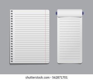 Paper notes sheet for message vector illustration.