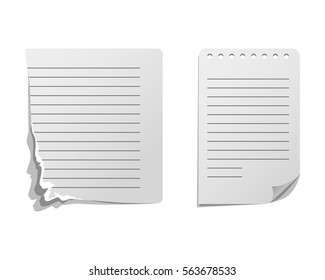 Paper notes sheet for message vector illustration.