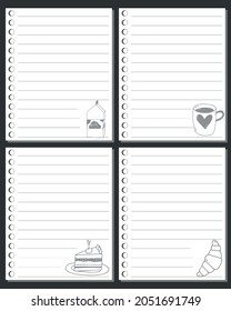 Paper notes. A sheet of notepad with holes.