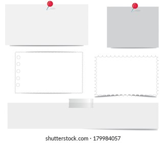 Paper notes and stickers. Illustration on white background