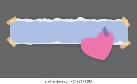 Paper notes stickers. Place for memo messages on paper sheets. Blank sticky place for to do list and office notice or information board