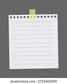 Paper notes stickers. Place for memo messages on paper sheets. Blank sticky place for to do list and office notice or information board