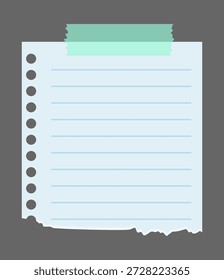 Paper notes stickers. Place for memo messages on paper sheets. Blank sticky place for to do list and office notice or information board