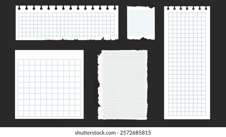 Paper and notes, stickers, sticky sheets and tape Vector Set, on black  background, Notepaper meeting reminder, Flat Modern design , illustration Vector EPS 10