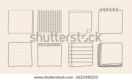 Paper and  notes, stickers, sticky sheets and tape Vector Set, on background, Notepaper meeting reminder, Flat Modern design , illustration Vector EPS 10 
