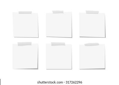 Paper notes and stickers, vector