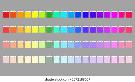 Paper notes and sticky sheets color set, on gray background, Flat Modern design , illustration Vector EPS 10