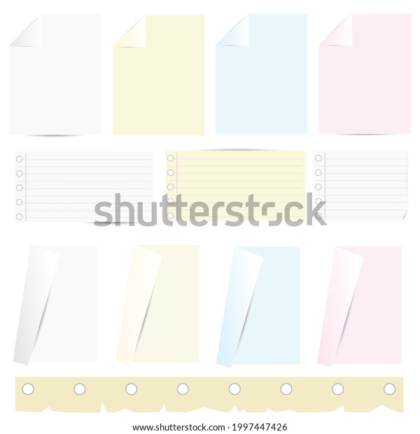 Paper Notes Top View Note Sticker Stock Vector (Royalty Free ...