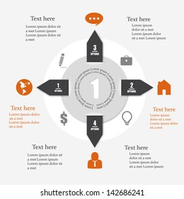 Paper Numbered Arrows - Infographic - On Gray Background - Vector Illustration, Graphic Design Editable For Your Design. Modern Design Template Useful For Infographics