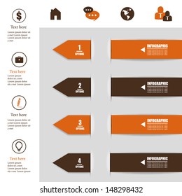 Paper Numbered Arrows Set - On Gray Background - Vector Illustration, Graphic Design Editable For Your Design. Modern Design Template Useful For Infographics