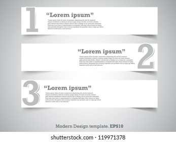 Paper numbered banners Modern Design template for your website or infographic. Vector