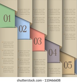 Paper numbered banners. Vector design template