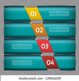 Paper numbered banners. Vector design template.