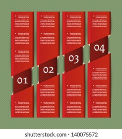  Paper numbered banners. Vector design template.
