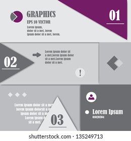 Paper Numbered Banners - Vector Illustration, Graphic Design Editable For Your Design. Modern Design Template Useful For Infographics