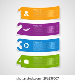 Paper numbered stickers design elements Infographic.
