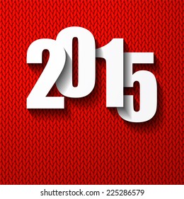 Paper numbers of new 2015 on a knitted background