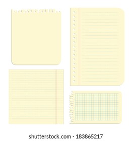 Paper objects set, vector illustration