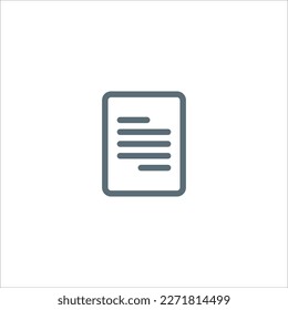 Paper office document icon. Page or file icon. Note on paper. Stock vector illustration isolated on white background.