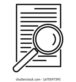 Paper office request icon. Outline paper office request vector icon for web design isolated on white background