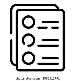 Paper office task icon. Outline Paper office task vector icon for web design isolated on white background