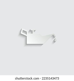 paper Oil car vector icon, engine oil sign