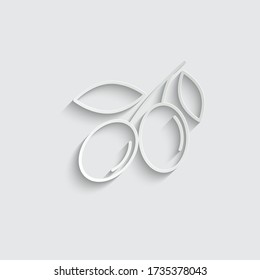 paper olive icon vector sign