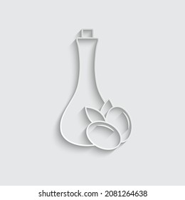 paper olive oil icon - vector