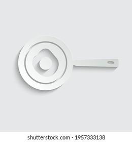 paper omelet icon. egg icon vector