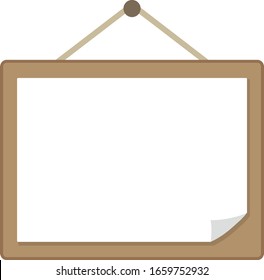 Paper On A Bulletin Board Isolated Vector Illustration