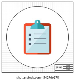 Paper on clipboard icon