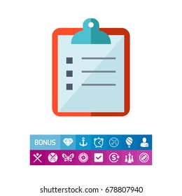 Paper on clipboard icon