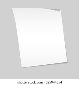 Paper on a gray background mock up. Vector illustration