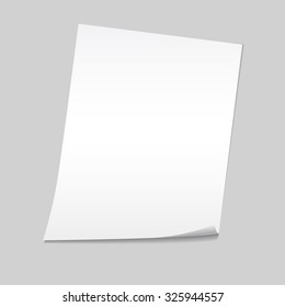 Paper on a gray background mock up. Vector illustration