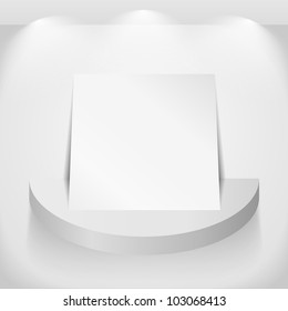 Paper on round shelf, vector eps10 illustration